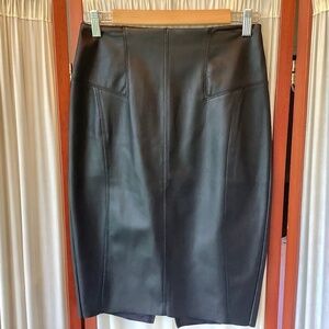 Express Black Faux Leather Knee-Length Pencil Skirt NWT Size 4